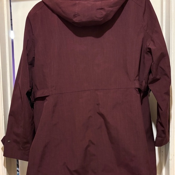 Kirklands Hooded Trench Coat in Burgundy - Picture 7 of 13